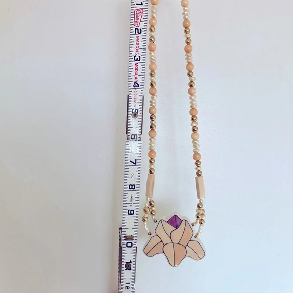 Vintage Karla Jordan Flower Pendant Statement Necklace - Picture 10 of 12